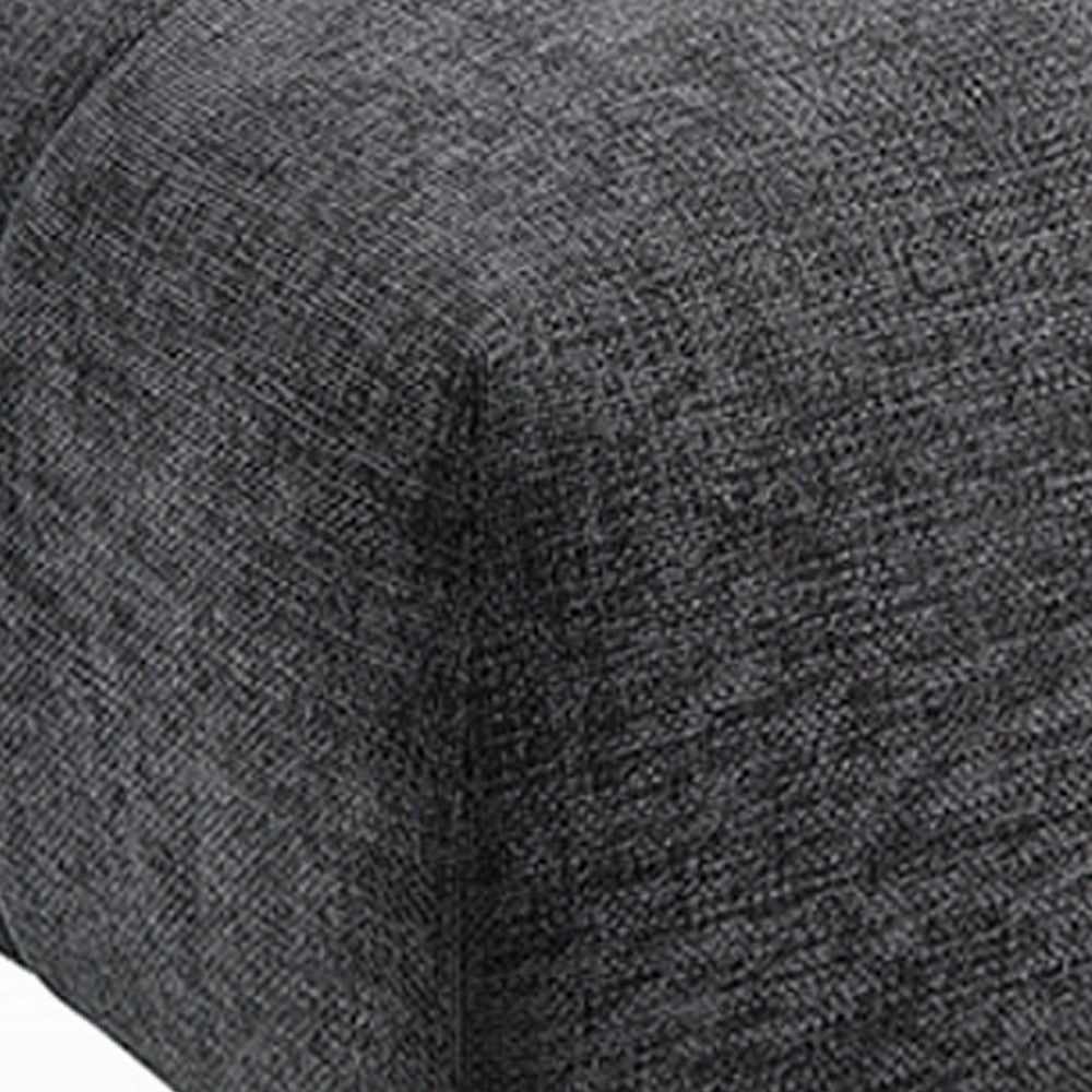 Cloe Modern Ottoman, Tufted Gray Linen Upholstery, 39x26 Solid Wood