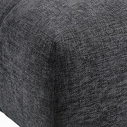 Cloe Modern Ottoman, Tufted Gray Linen Upholstery, 39x26 Solid Wood