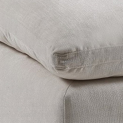 Shar Modular Ottoman, Pillow Top Cushion, Plush Ivory Linen Fabric