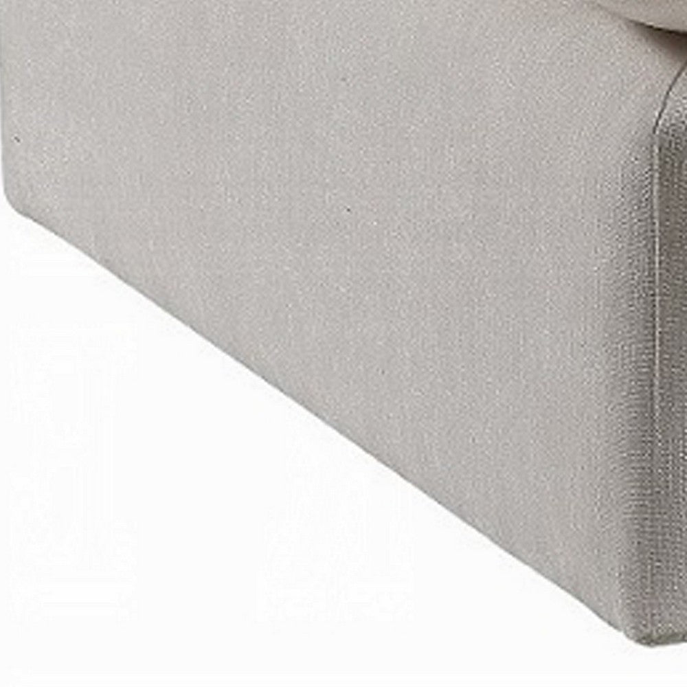 Shar Modular Ottoman, Pillow Top Cushion, Plush Ivory Linen Fabric