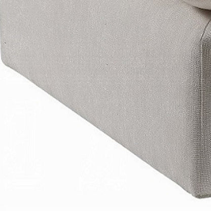 Shar Modular Ottoman, Pillow Top Cushion, Plush Ivory Linen Fabric