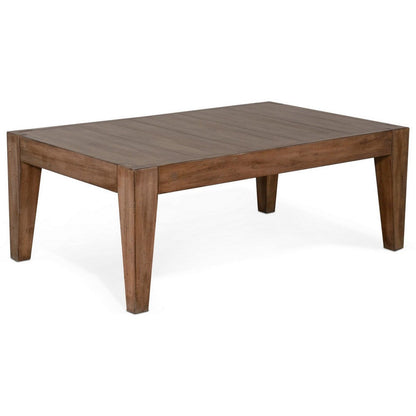Yael Coffee Table, Tapered Legs, 48 Inch Rectangular Top, Light Brown