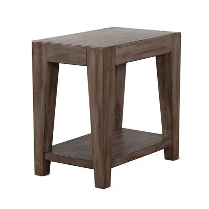 Yael Accent Side Table, Tapered Legs, 25 Inch Rectangular, Brown