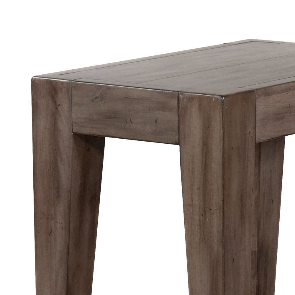 Yael Accent Side Table, Tapered Legs, 25 Inch Rectangular, Brown