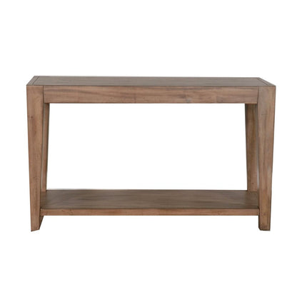 Yael Sofa Table, Tapered Legs, 50 Inch Rectangular Top, Light Brown