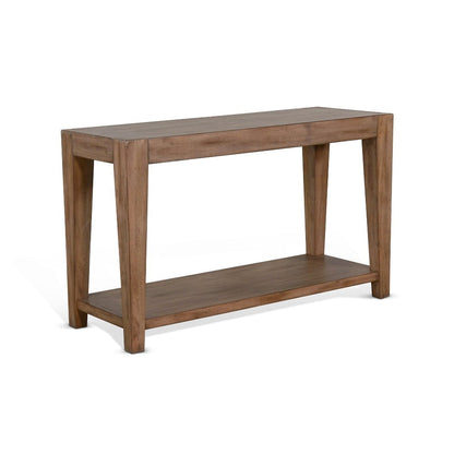 Neva Sofa Console Table, 48 Inch Rectangular, Angled Legs, Dark Brown