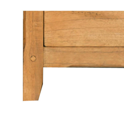Marv Nightstand, 3 Drawers, Rustic Light Brown Solid Wood 29 Inch