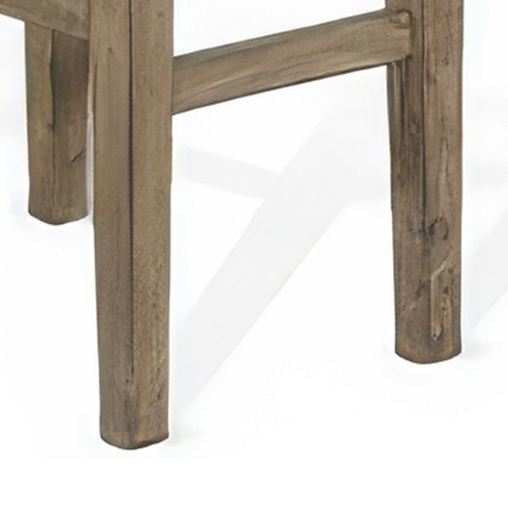 Yael Barstool, Set of 2, Black Faux Leather Cushioned, Taupe MahoganyWood