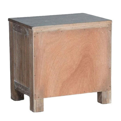 Remi Nightstand, 2 Drawers, Metal Handles, Rustic Light Brown