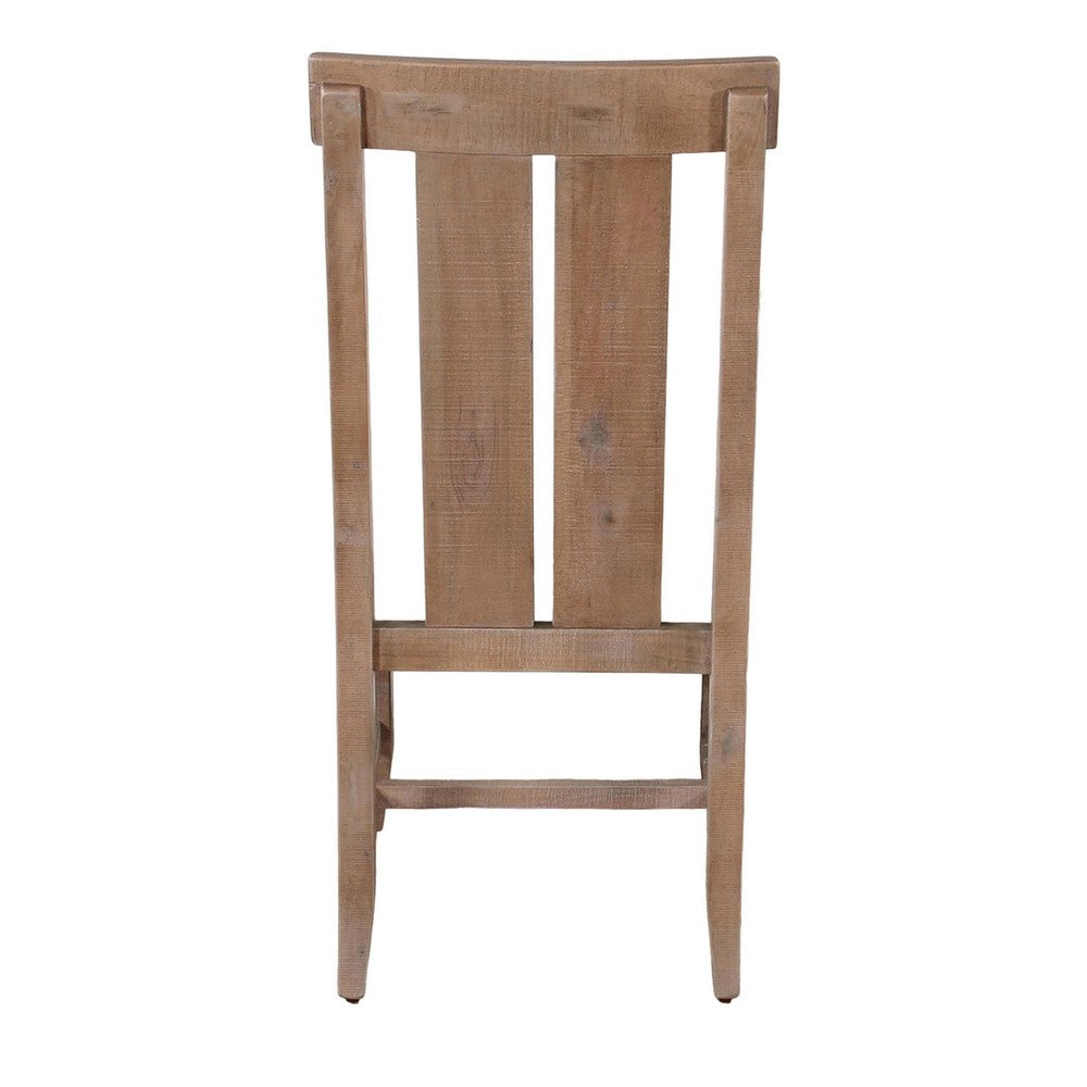 Anva Dining Chair Set of 2, Slat Back, White Fabric, Dark Brown Wood