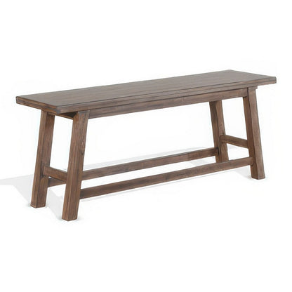 Yael Counter Height Bench, Light Brown Mahogany, Mindi Wood, 60 Inch