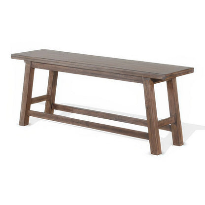 Yael Counter Height Bench, Light Brown Mahogany, Mindi Wood, 60 Inch