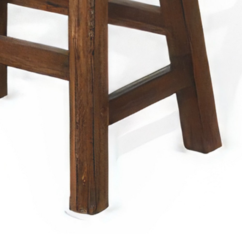 Reggie Counter Stool Set of 2, Saddle Seat Mocha Brown Mahogany