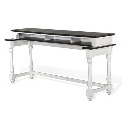Orso Console Table, 76 Inch Rectangular Brown Top, White Mahogany