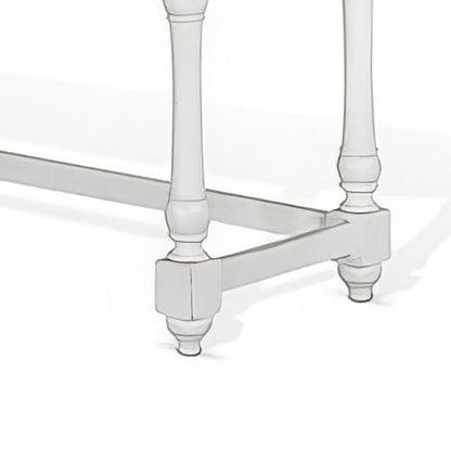 Orso Console Table, 76 Inch Rectangular Brown Top, White Mahogany