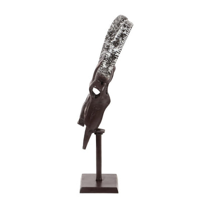 Tabletop Decor, Taurus Head on Stand, 25 Inch Bronze Aluminum Finish