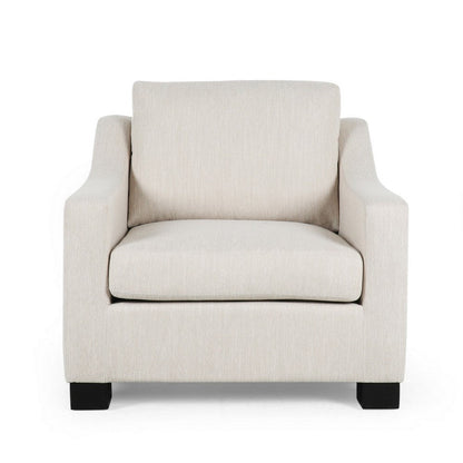 Accent Armchair, White, Immaculate Texture Design, White Microfiber