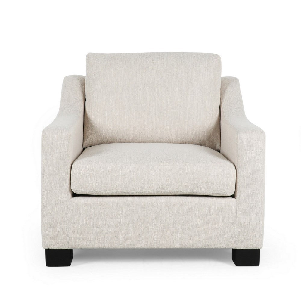 Accent Armchair, White, Immaculate Texture Design, White Microfiber