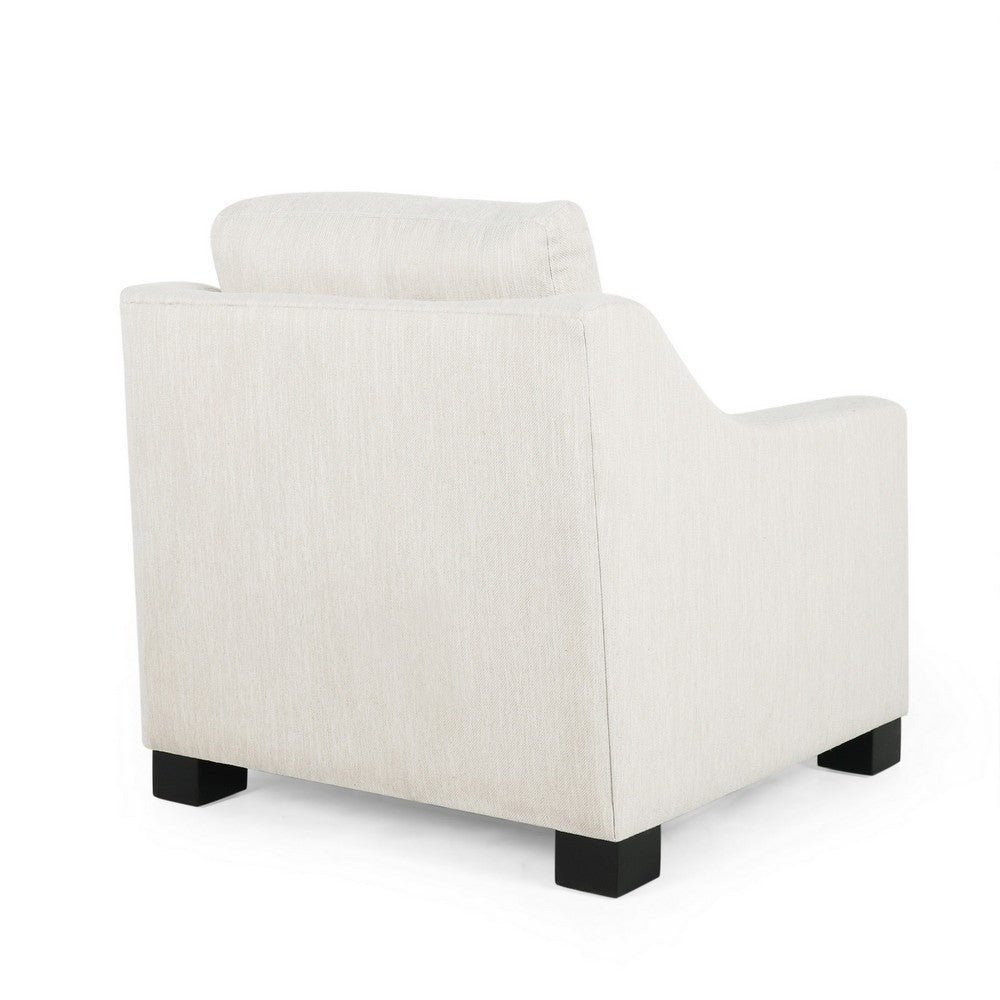 Accent Armchair, White, Immaculate Texture Design, White Microfiber