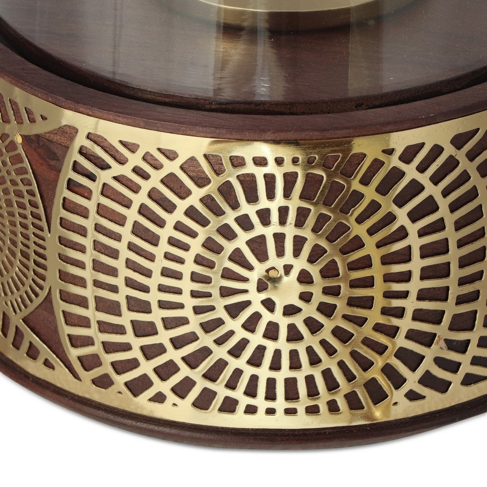 Decorative 12 Inch Candle Holder Hurrican with Rounded Glass Cover