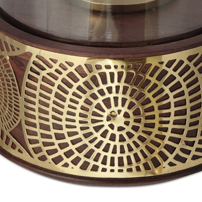 Decorative 12 Inch Candle Holder Hurrican with Rounded Glass Cover
