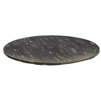 Rena Coffee Table, 36 Inch Round Top, Distressed Rustic Black Wood