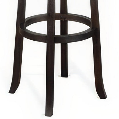Elon Swivel Barstool Set of 2, Black Faux Leather Cushioned, 30 Inch