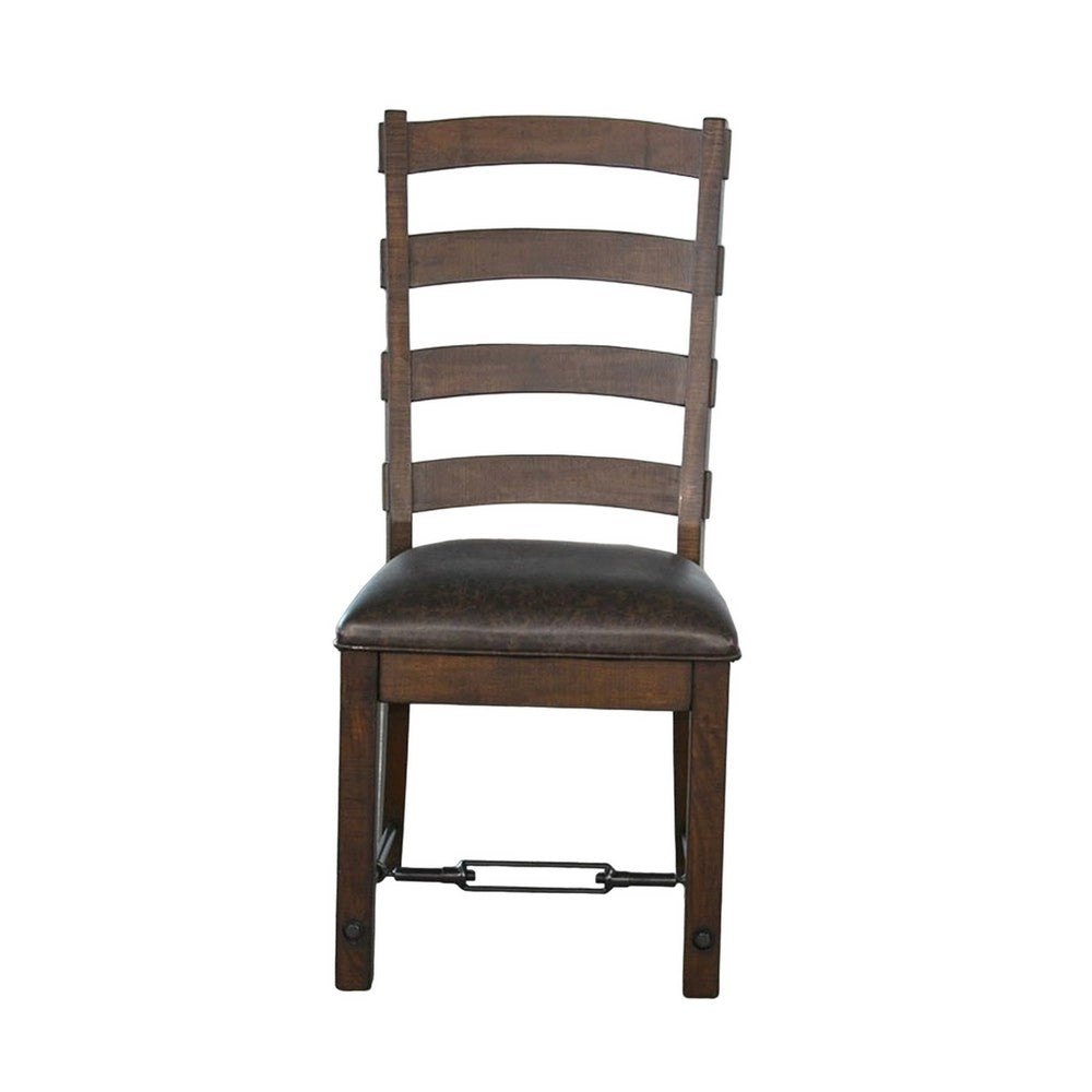 Flint Dining Side Chair Set of 2, Fabric, Dark Brown Mahogany, 19 Inch