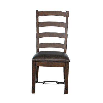 Flint Dining Side Chair Set of 2, Fabric, Dark Brown Mahogany, 19 Inch