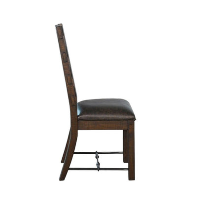 Flint Dining Side Chair Set of 2, Fabric, Dark Brown Mahogany, 19 Inch
