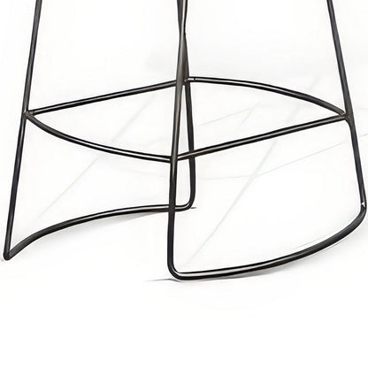 Yael Counter Stool Set of 2, Curved Seat, Rustic Brown Wood, 24 Inch