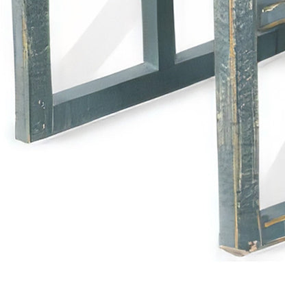 Rena 3 Piece Nesting Accent Table Set, Slatted, Rustic Green Mahogany
