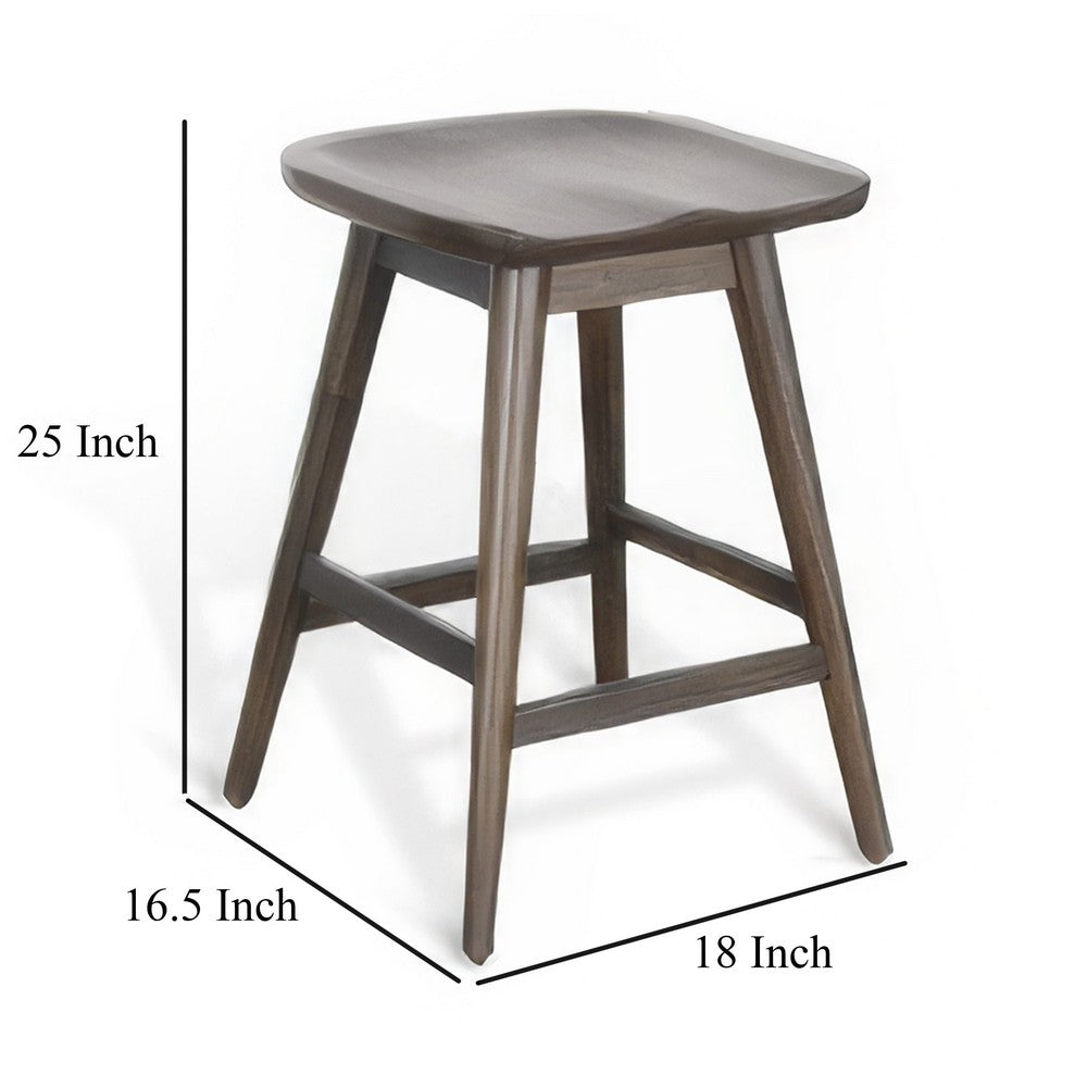 Ameri Counter Height Stool, Saddle Seat, Dark Brown Mahogany