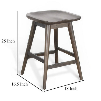 Ameri Counter Height Stool, Saddle Seat, Dark Brown Mahogany