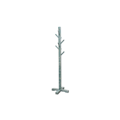 Rena Coat, Hat Rack Stand, 8 Wood Stems, 72 Inch Rustic Green Mahogany