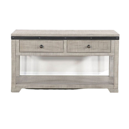 Nelly Sofa Table w Drawer, Shelf, 48 Inch, Black, Gray Mahogany Wood