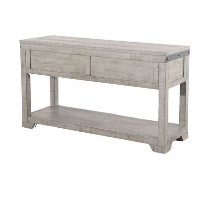Nelly Sofa Table w Drawer, Shelf, 48 Inch, Black, Gray Mahogany Wood