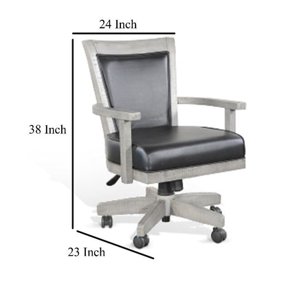 Zeka Game Chair with Wheels, Tilt, Swivel and Gas Lift, Gray Mahogany