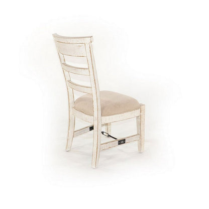Rena Dining Armchair Set of 2, Metal Turnbuckle, White Mahogany Wood