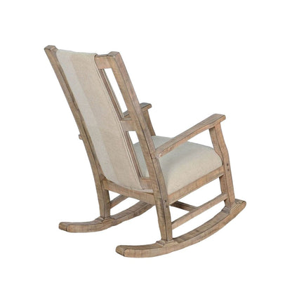 Rena Rocking Chair, Cushion Seat and Back, Brown Mahogany Mindy Wood