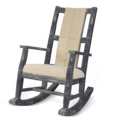 Rena Rocking Chair, Cushion Seat and Back, Black Mahogany Mindy Wood