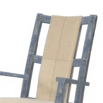 Rena Rocking Chair, Cushion Seat and Back, Blue Mahogany Mindy Wood
