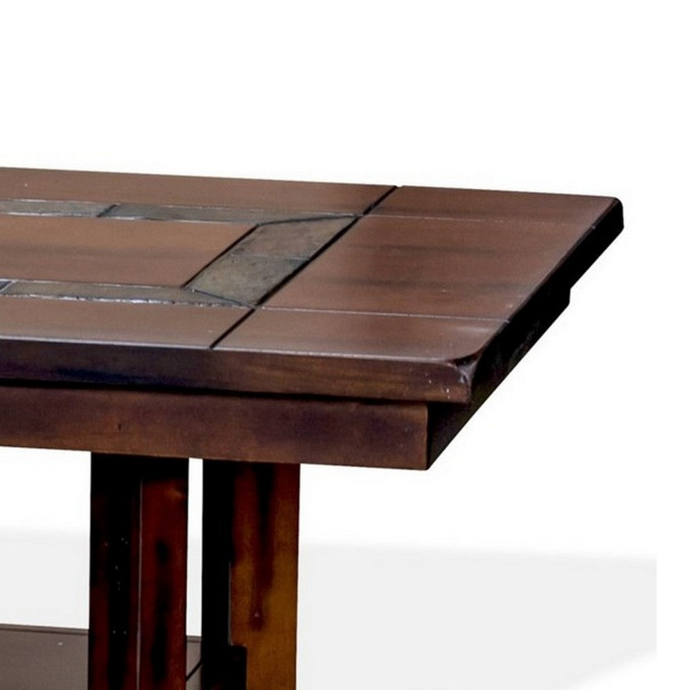 Odel Coffee Table, 1 Shelf, Dark Brown Mahogany, Rectangular 49 Inch