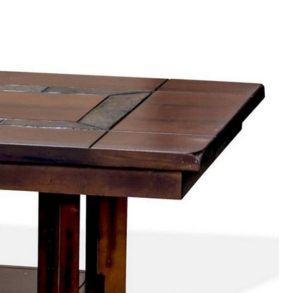 Odel Coffee Table, 1 Shelf, Dark Brown Mahogany, Rectangular 49 Inch
