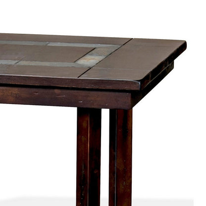 Odel Side End Table, 1 Shelf, Dark Brown Mahogany, Rectangular 25 Inch