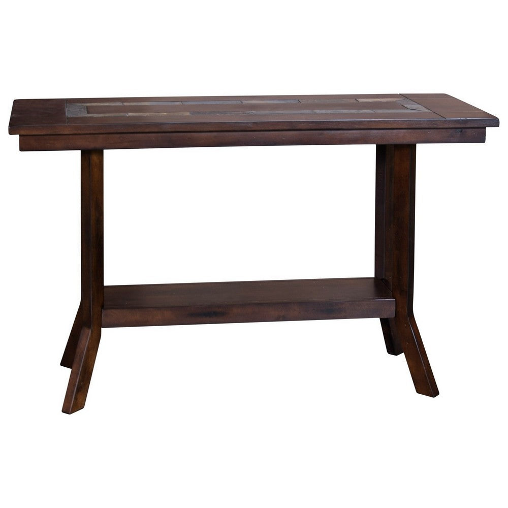 Odel Sofa Table, 1 Shelf, Dark Brown Mahogany, Rectangular 49 Inch