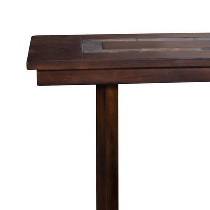 Odel Sofa Table, 1 Shelf, Dark Brown Mahogany, Rectangular 49 Inch
