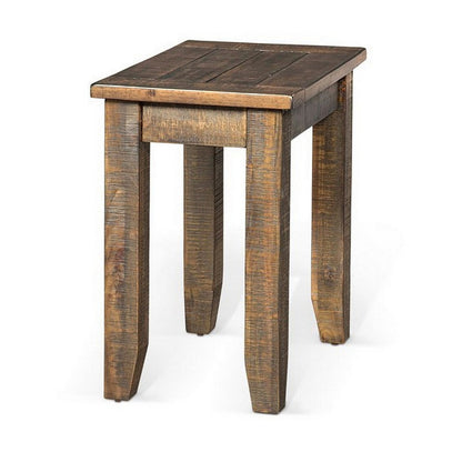 Flint Chairside End Table, 22 Inch Rectangular Dark Brown Mahogany
