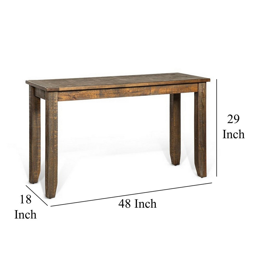 Flint Sofa Table, Dark Brown Mahogany Wood Frame, Rectangular 48 Inch