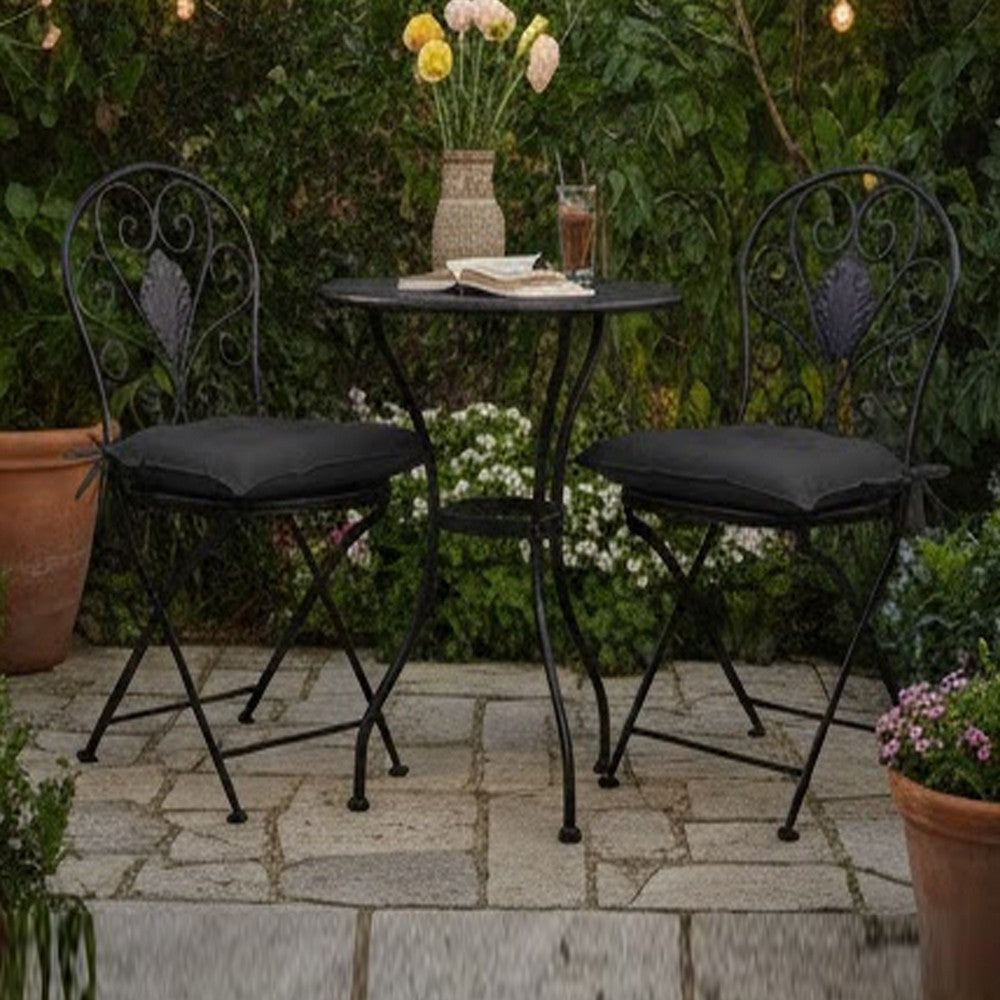 Paom 3pc Outdoor Pallet Cushion Set, Plush Patio Black Oxford Fabric